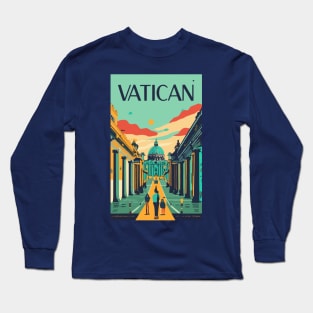 A Vintage Travel Art of the Vatican - Vatican City Long Sleeve T-Shirt